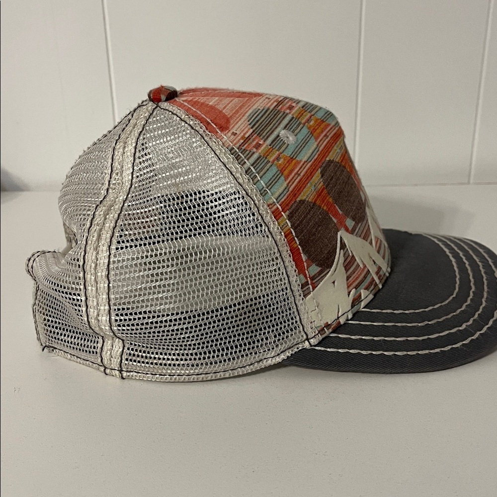 Pistil Gray Orange Teal White Mountains Trucker Hat - Picture 4 of 7